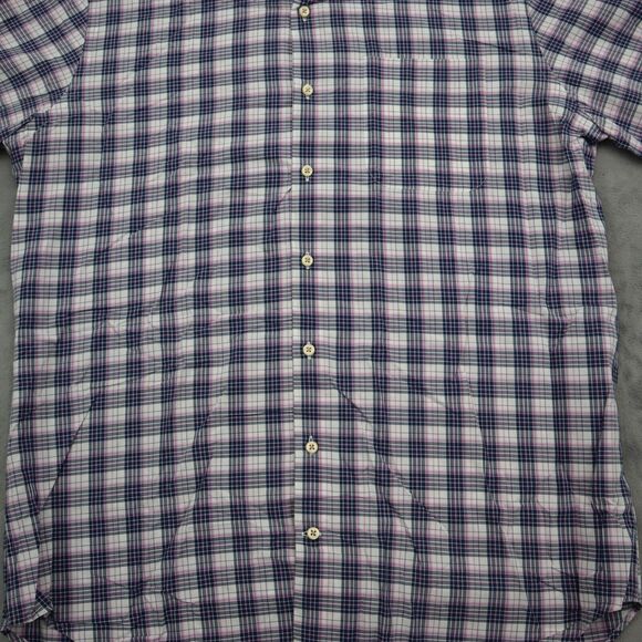 Peter Millar Shirt Mens L Purple Multicolor Check Button Up Long Sleeve - Picture 12 of 16